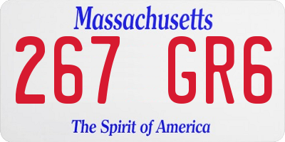 MA license plate 267GR6