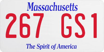 MA license plate 267GS1