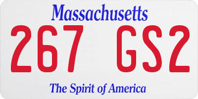 MA license plate 267GS2