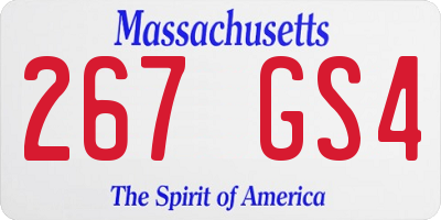 MA license plate 267GS4