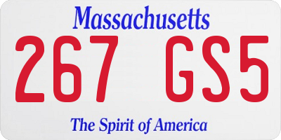 MA license plate 267GS5
