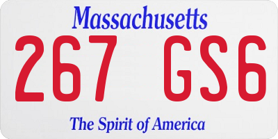 MA license plate 267GS6