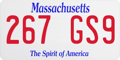 MA license plate 267GS9
