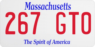 MA license plate 267GT0