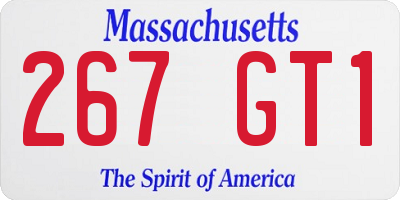 MA license plate 267GT1