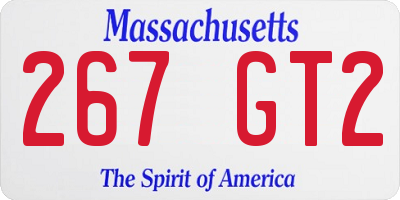 MA license plate 267GT2