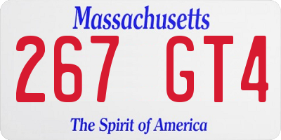 MA license plate 267GT4
