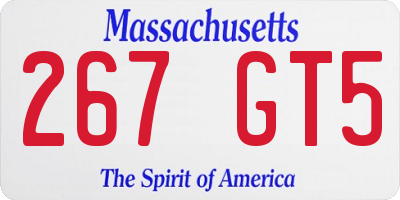 MA license plate 267GT5