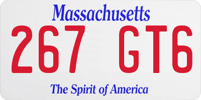 MA license plate 267GT6