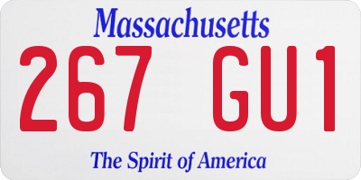 MA license plate 267GU1