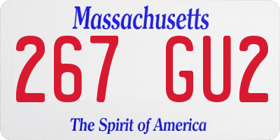MA license plate 267GU2