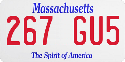 MA license plate 267GU5