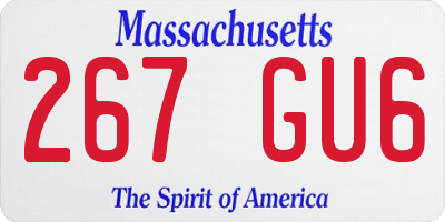 MA license plate 267GU6