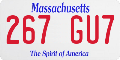 MA license plate 267GU7