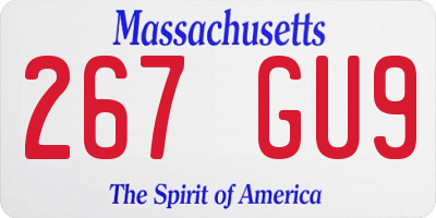 MA license plate 267GU9