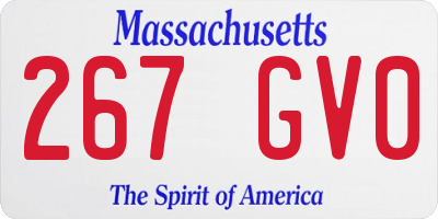 MA license plate 267GV0