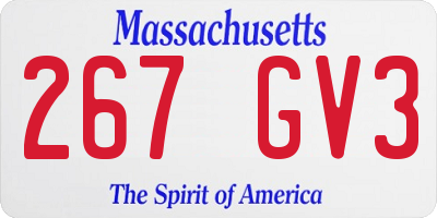 MA license plate 267GV3
