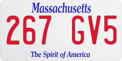 MA license plate 267GV5