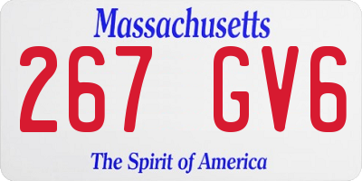 MA license plate 267GV6