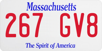 MA license plate 267GV8