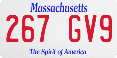 MA license plate 267GV9
