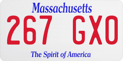 MA license plate 267GX0