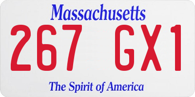 MA license plate 267GX1