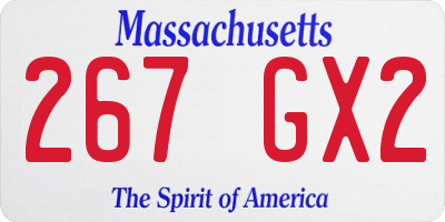 MA license plate 267GX2