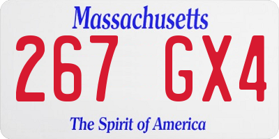 MA license plate 267GX4