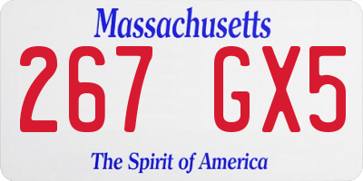 MA license plate 267GX5