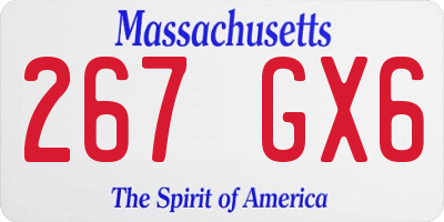 MA license plate 267GX6
