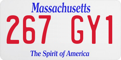 MA license plate 267GY1