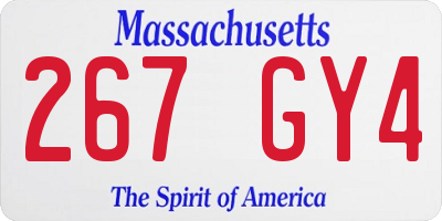 MA license plate 267GY4