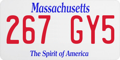 MA license plate 267GY5