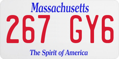 MA license plate 267GY6