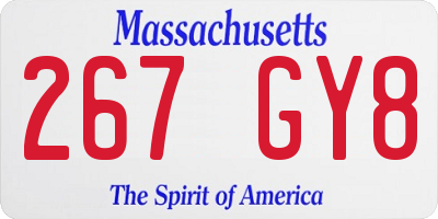 MA license plate 267GY8