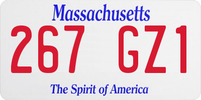 MA license plate 267GZ1