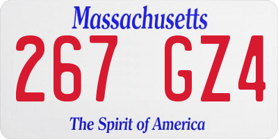 MA license plate 267GZ4