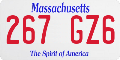 MA license plate 267GZ6