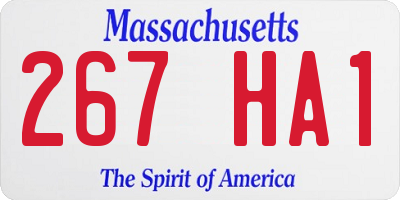 MA license plate 267HA1