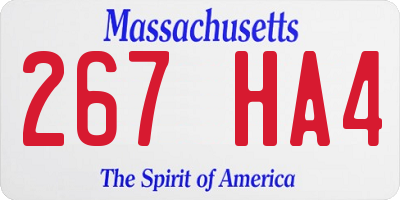 MA license plate 267HA4