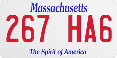 MA license plate 267HA6