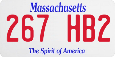MA license plate 267HB2