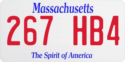 MA license plate 267HB4