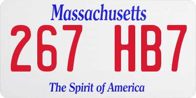 MA license plate 267HB7