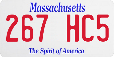 MA license plate 267HC5