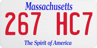 MA license plate 267HC7