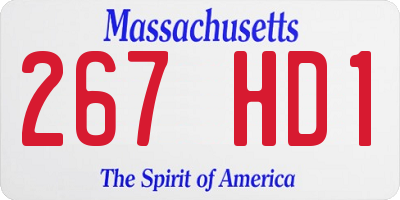MA license plate 267HD1