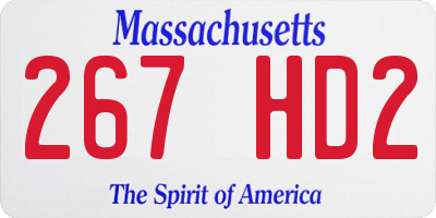 MA license plate 267HD2