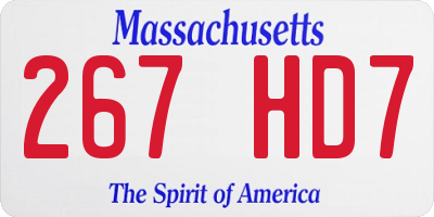 MA license plate 267HD7